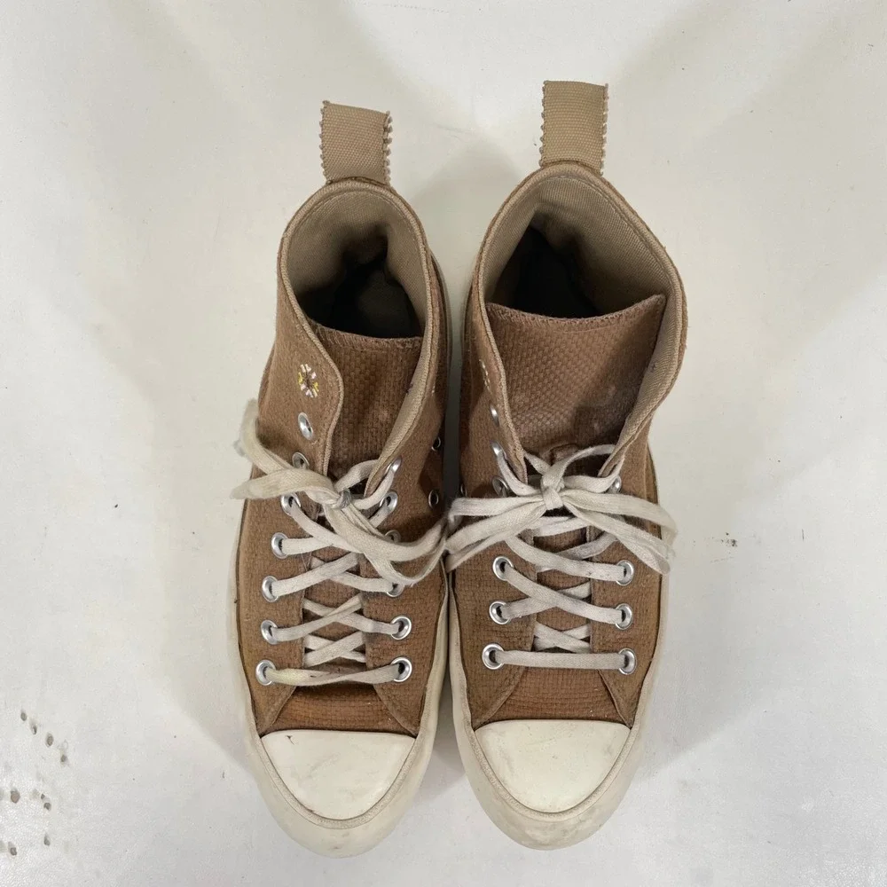 Converse Chuck Taylor All Star Lugged 2.0 Brown Floral High Top Womens 10 Chunky